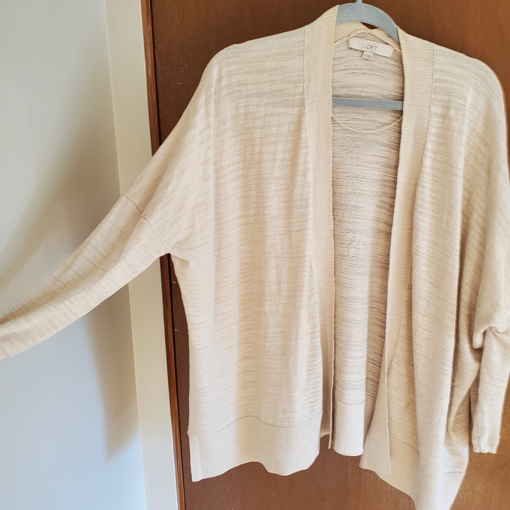 LOFT Neutral Flowy Women's Cardigan Natural Look Autumn Top